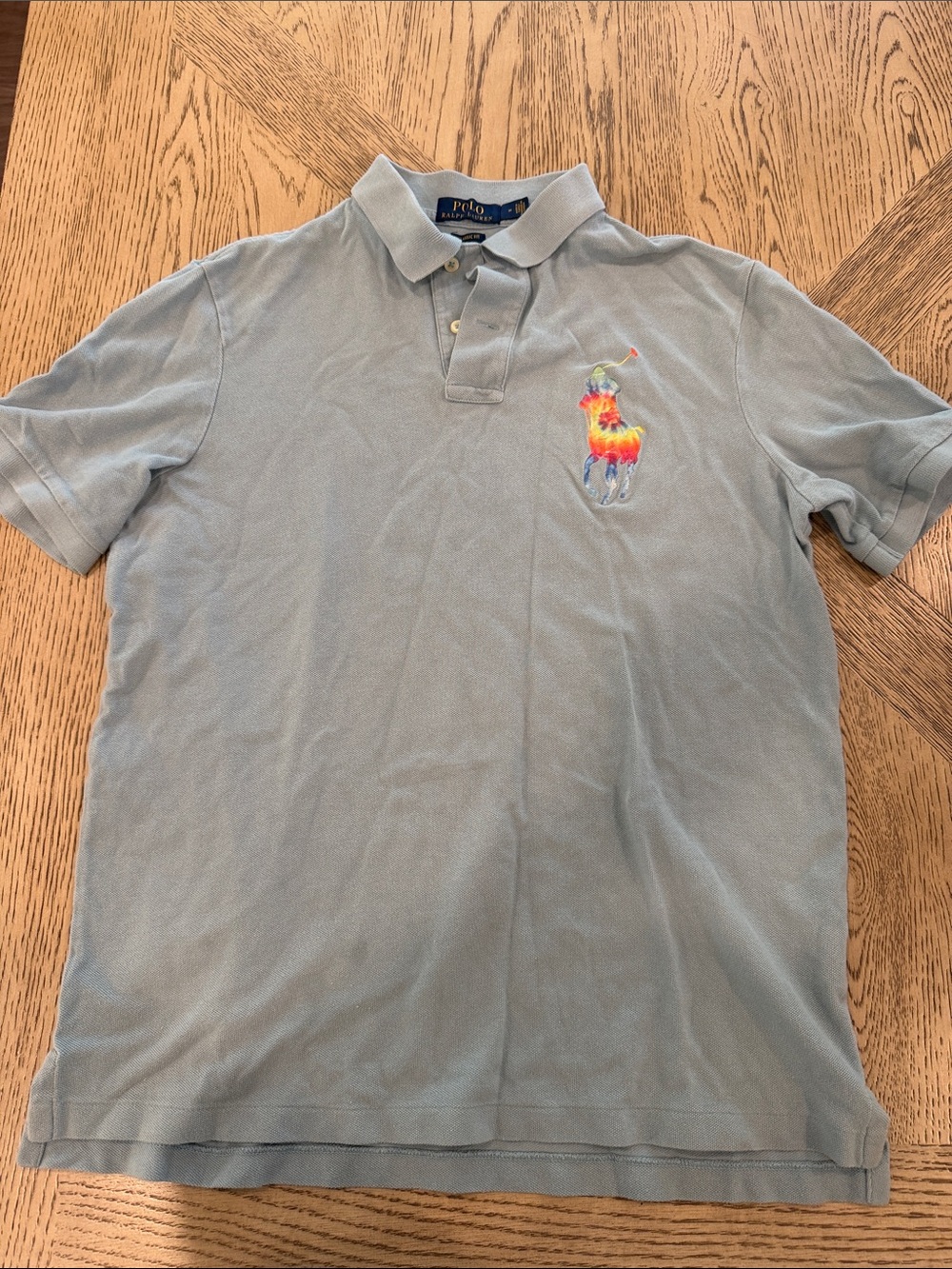Polo by Ralph Lauren Light Blue Men’s Polo with Multicolor Pony